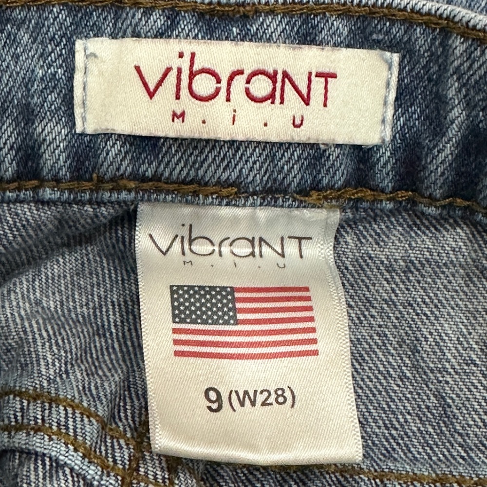 Vibrant M.I.U.‎ Wide Leg Jeans 9 Distressed Indie Sleaze Grunge - Picture 4 of 6